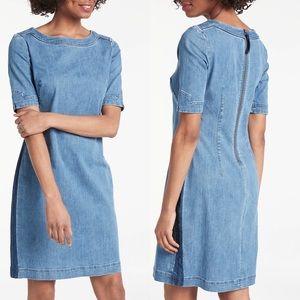 Boden Anthro Fitted Denim Mini Dress
